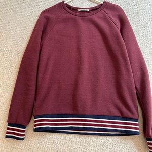Marine Layer size M maroon striped sweatshirt